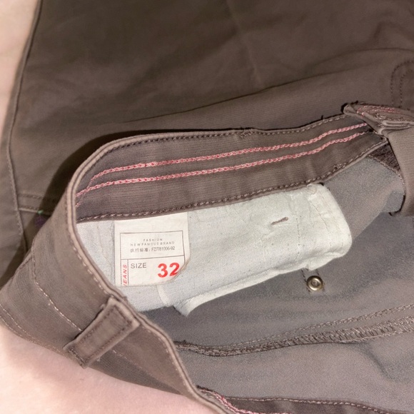 grey vintage japanese pants (embroidered flowers) - Picture 3 of 5